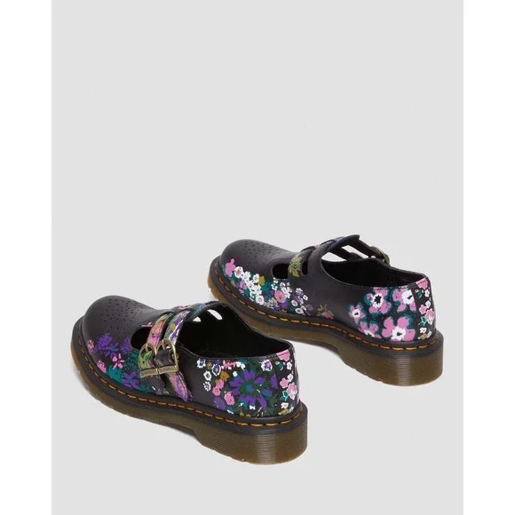 Dr Martens 8065 Vintage Floral Leather Mary Jane Shoes Women's 9 Double Buckle - Picture 3 of 15